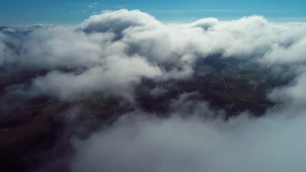 Voando Acima Das Nuvens Com Céu Azul Liberdade Inspiração Paz — Vídeo de Stock