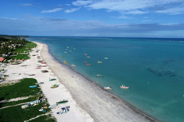 Playa Paradisíaca Con Agua Cristalina Caribe Brasileño Así Que Miguel —  Fotos de Stock