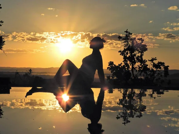 Vista Pôr Sol Vila Bom Jardim Nobres Mato Grosso Brasil — Fotografia de Stock