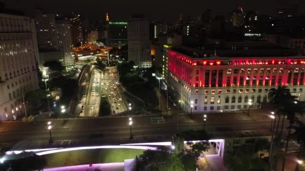 Light Shopping Aerial View Downtown Sao Paulo Brazil Фантастический Пейзаж — стоковое видео