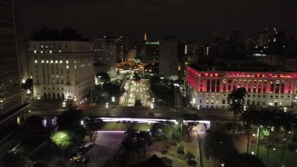 Světelný Výhled Centra Města Sao Paulo Brazílii Fantastická Krajina Centru — Stock video