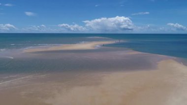Çorumbau İpucu, Prado, Bahia, Brezilya havadan görünümü. Harika bir plaj sahnesi. Muhteşem manzara. Tatil seyahati. Seyahat yeri. Paradisiac plajı.