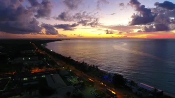 Sunrise Porto Seguro Bahia Brazilië Geweldig Landschap Fantastische Strand Scène — Stockvideo