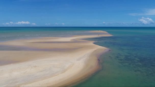Luftaufnahme Von Corumbau Tip Prado Bahia Brasilien Tolle Strand Szene — Stockvideo