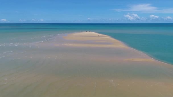 Vista Aérea Corumbau Tip Prado Bahía Brasil Gran Escena Playa — Vídeos de Stock