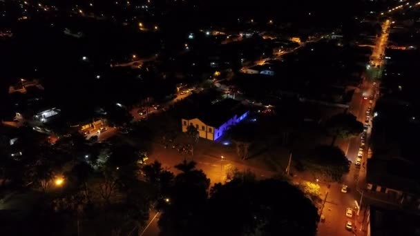 Noční Letecký Pohled Chapadu Dos Guimaraes Mato Grosso Brazílie Skvělá — Stock video