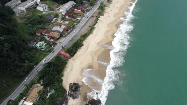 Widok Lotu Ptaka Plaże Maresias Pauba Sao Sebastiao Północne Wybrzeże — Wideo stockowe