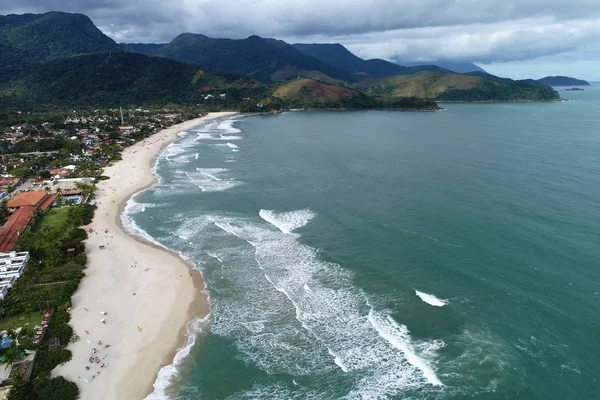 Vista Aérea Las Playas Maresias Pauba Sao Sebastiao Costa Norte — Foto de Stock