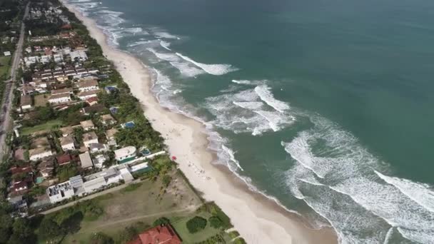 Maresias Pauba Plajları Havadan Görünümü Sao Sebastiao Sao Paulo Kuzey — Stok video