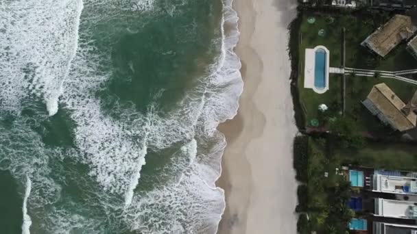 Vista Aérea Las Playas Maresias Pauba Sao Sebastiao Costa Norte — Vídeo de stock