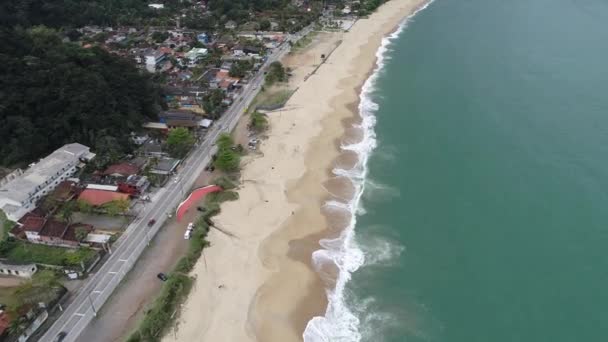 Widok Lotu Ptaka Plaże Maresias Pauba Sao Sebastiao Północne Wybrzeże — Wideo stockowe