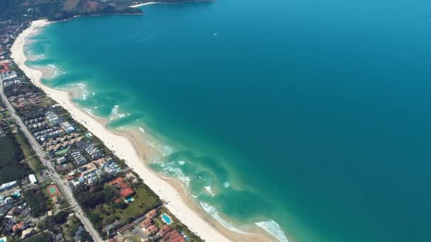 Widok Lotu Ptaka Plaże Maresias Pauba Sao Sebastiao Północne Wybrzeże — Wideo stockowe