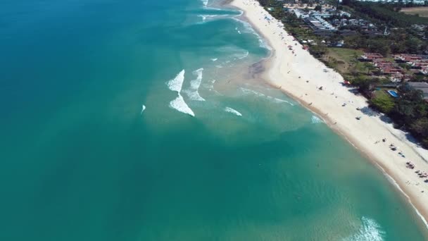 Vista Aérea Las Playas Maresias Pauba Sao Sebastiao Costa Norte — Vídeos de Stock