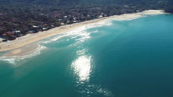 Widok Lotu Ptaka Plaże Maresias Pauba Sao Sebastiao Północne Wybrzeże — Wideo stockowe