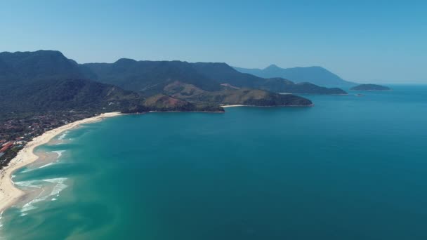 Vue Aérienne Des Plages Maresias Pauba Sao Sebastiao Côte Nord — Video