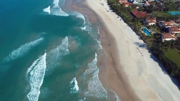 マレシアスビーチとパウバビーチ サンセバスティアオ サンパウロの北海岸 ブラジルの航空写真 バケーション トラベル旅行先 熱帯の風景 素晴らしい風景 — ストック動画