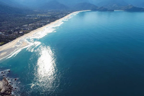 Maresias Pauba Plajları Havadan Görünümü Sao Sebastiao Sao Paulo Kuzey — Stok fotoğraf