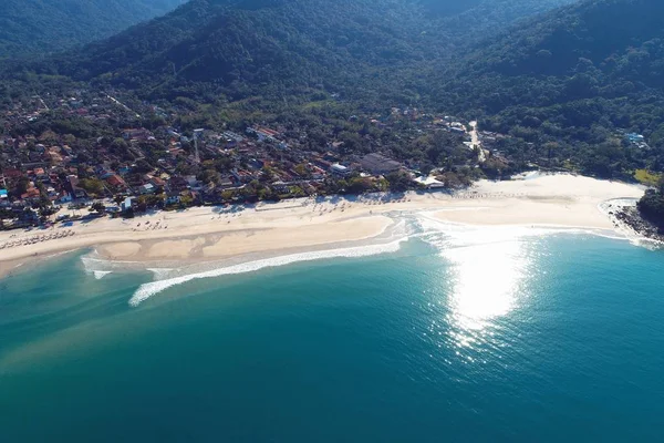 Vista Aérea Las Playas Maresias Pauba Sao Sebastiao Costa Norte —  Fotos de Stock