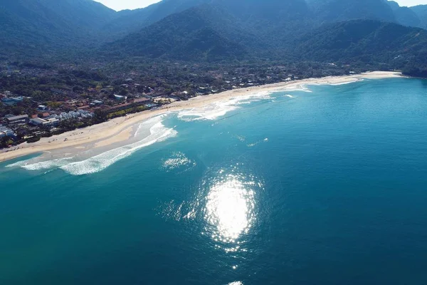 Vista Aérea Las Playas Maresias Pauba Sao Sebastiao Costa Norte —  Fotos de Stock
