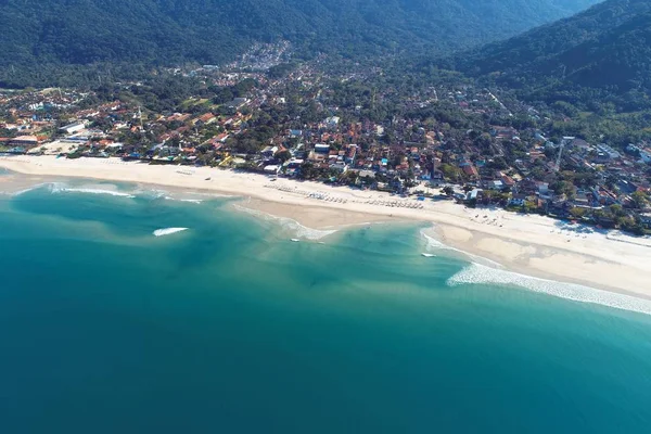 Maresias Pauba Plajları Havadan Görünümü Sao Sebastiao Sao Paulo Kuzey — Stok fotoğraf