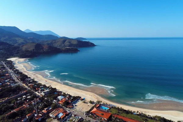 Maresias Pauba Plajları Havadan Görünümü Sao Sebastiao Sao Paulo Kuzey — Stok fotoğraf