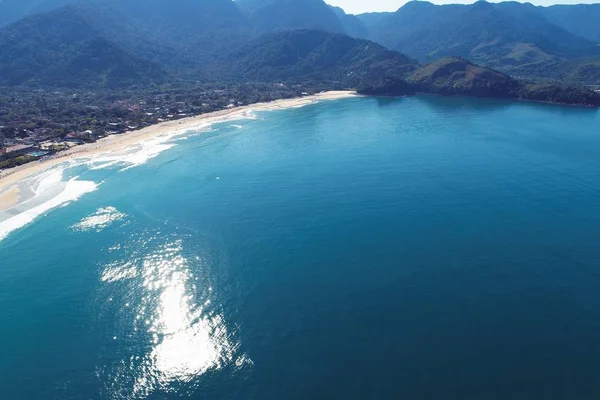 Vista Aérea Las Playas Maresias Pauba Sao Sebastiao Costa Norte —  Fotos de Stock