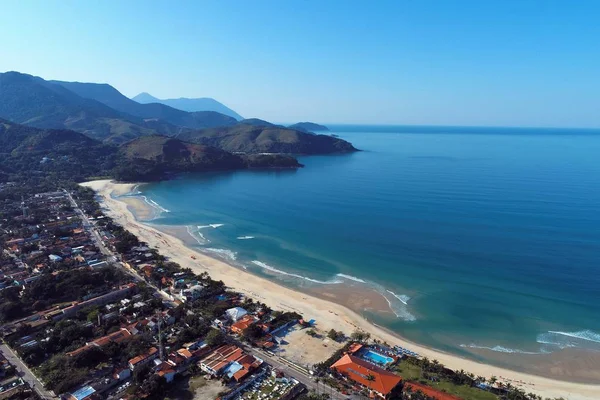 Vista Aérea Das Praias Maresias Pauba São Sebastião Costa Norte — Fotografia de Stock