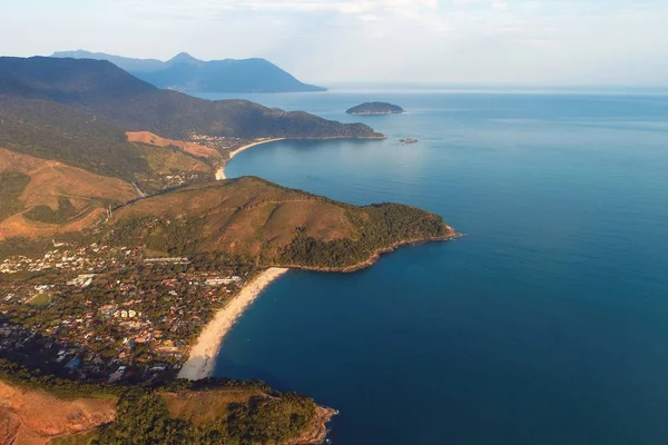 Vista Aérea Las Playas Maresias Pauba Sao Sebastiao Costa Norte — Foto de Stock