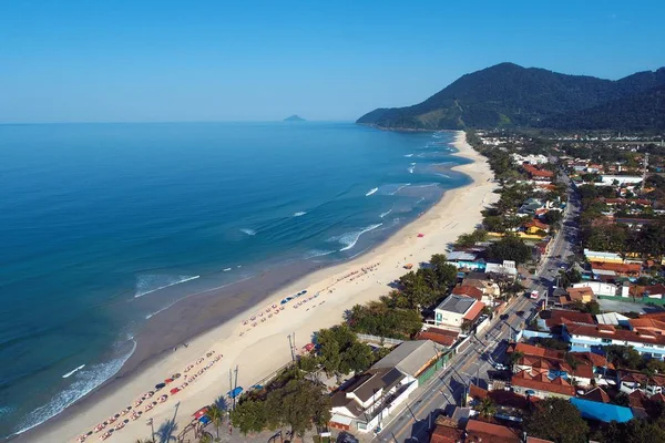 Vista Aérea Das Praias Maresias Pauba São Sebastião Costa Norte — Fotografia de Stock