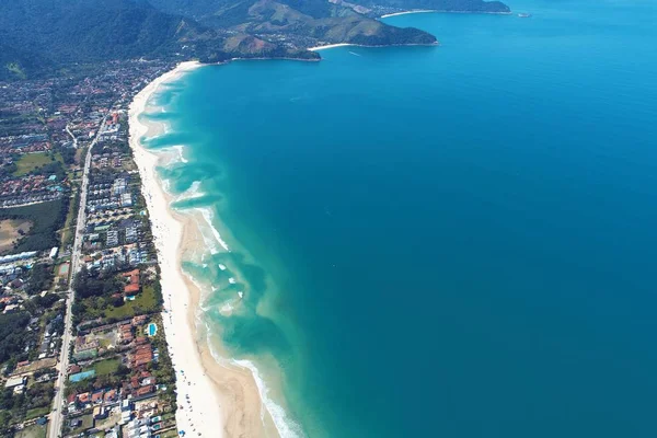 Maresias Pauba Plajları Havadan Görünümü Sao Sebastiao Sao Paulo Kuzey — Stok fotoğraf