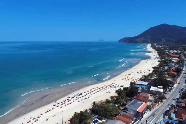 Vista Aérea Das Praias Maresias Pauba São Sebastião Costa Norte — Fotografia de Stock