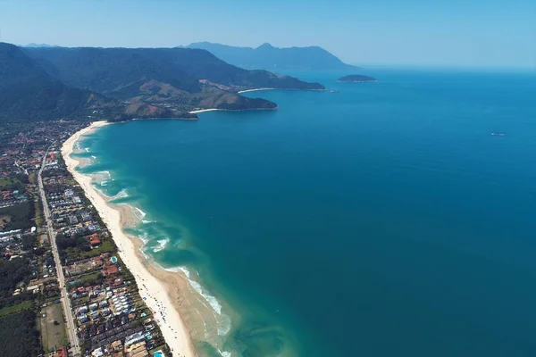 Vista Aérea Das Praias Maresias Pauba São Sebastião Costa Norte — Fotografia de Stock