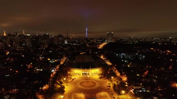 Вид Воздуха Стадион Пакаембу Площадь Чарльза Миллера Сан Паулу Бразилия — стоковое видео