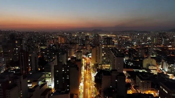 Vista Pôr Sol Lugares Famosos São Paulo Brasil Paisagem Fantástica — Fotografia de Stock