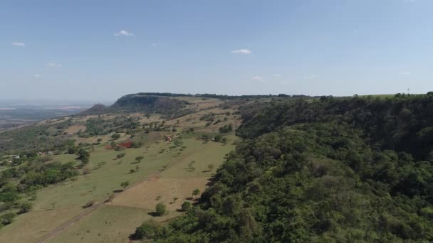 Vista Aérea Del Horizonte Cima Montaña Con Hermoso Día Gran — Vídeos de Stock