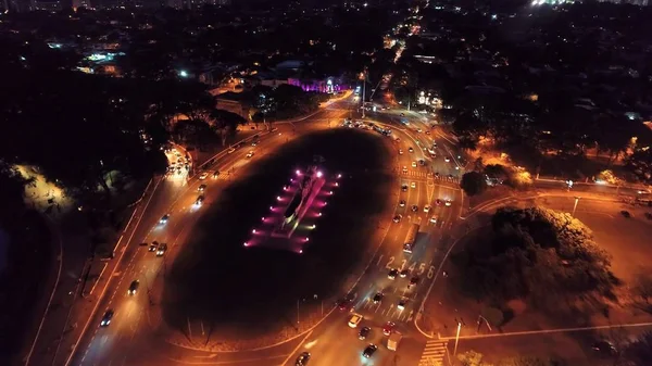 Ibirapuera Nın Parkı Bayrak Anıtı Sao Paulo Brezilya Günbatımı Manzarası — Stok fotoğraf