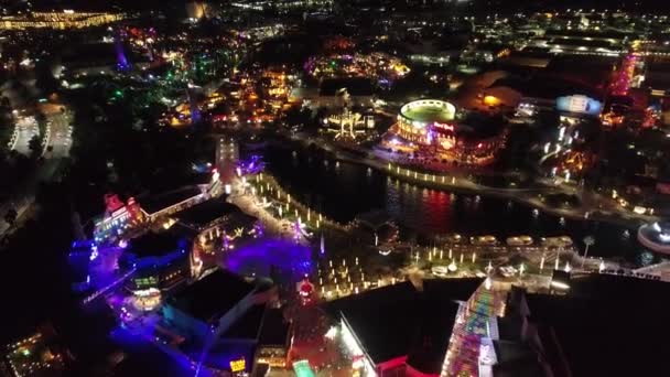 Vista Aérea City Walk Universal Orlando Grande Paisagem Parques Temáticos — Vídeo de Stock