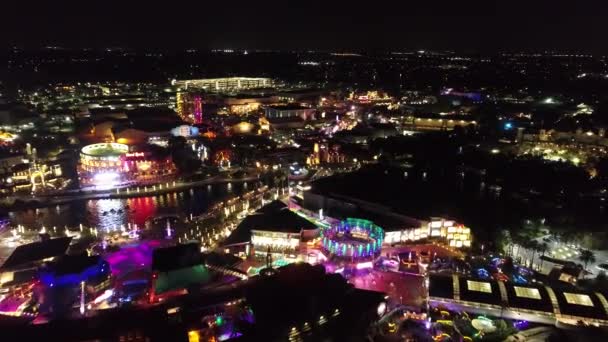 Letecký Pohled Procházku Městem Universal Orlanda Skvělá Krajina Theme Parks — Stock video