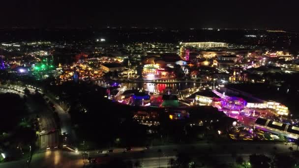 Letecký Pohled Procházku Městem Universal Orlanda Skvělá Krajina Theme Parks — Stock video