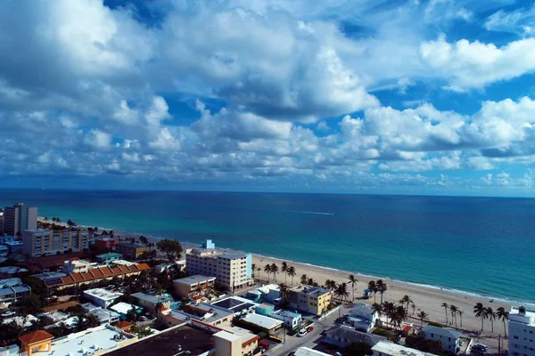 Légi Felvétel Hollywood Beach Miami Amerikai Egyesült Államok Nagyszerű Táj — Stock Fotó
