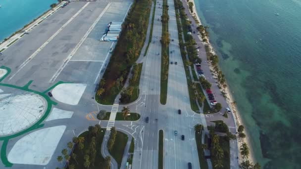 Widok Lotu Ptaka Zatokę Biscayne Miami Stany Zjednoczone Wspaniały Krajobraz — Wideo stockowe