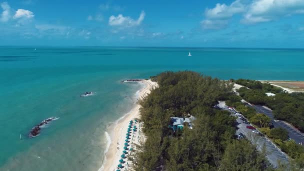 Повітряний Вид Ближній Форт Закарі Тейлор Вест Флорида Сша Карибське — стокове відео