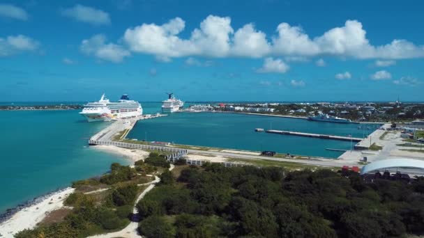 Yakın Zachary Taylor Kalesi Nin Havadan Görünüşü Key West Florida — Stok video