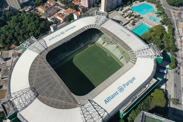 Paulo Paulo Brazylia 2020 Krajobraz Lotniczy Stadionu Allianz Parque Słoneczny — Zdjęcie stockowe