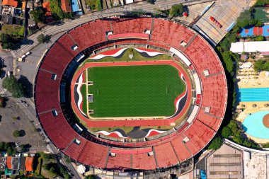 Sao Paulo, Sao Paulo, Brazil - 06/07/2020 - Panoramic view of Cicero Pompeu de Toledo Stadium. Great landscape. Morumbi Stadium. clipart