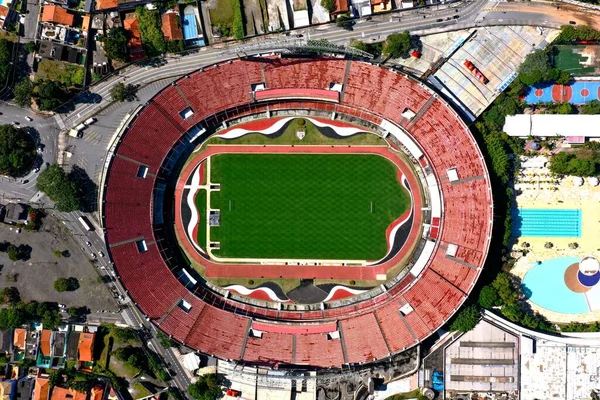 サンパウロ サンパウロ ブラジル 2020年6月7日 キケロ ポンペウ トレド スタジアムのパノラマビュー 素晴らしい風景 森文競技場 — ストック写真