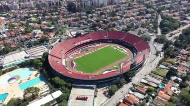 Sao Paulo, Sao Paulo, Brezilya - 06 / 07 / 2020 - Cicero Pompeu de Toledo Stadyumu Panoramik Manzarası. Harika bir manzara. Morumbi Stadyumu.
