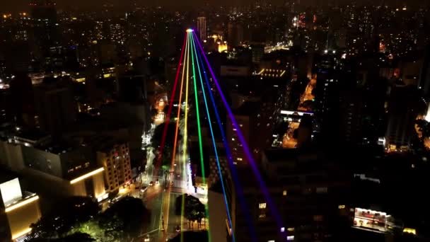 Αεροφωτογραφία Του Παγκόσμιου Ουράνιου Τόξου Λοατ 2020 Στη Λεωφόρο Paulista — Αρχείο Βίντεο