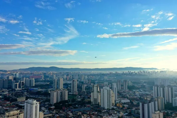 Légi Táj Ködös Reggel Városi Élet Légi Jelenet Sao Paulo — Stock Fotó