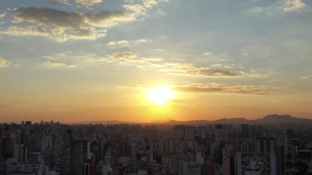 Sunset Lapse City Life Inglés Escena Del Centro Vista Aérea — Vídeos de Stock